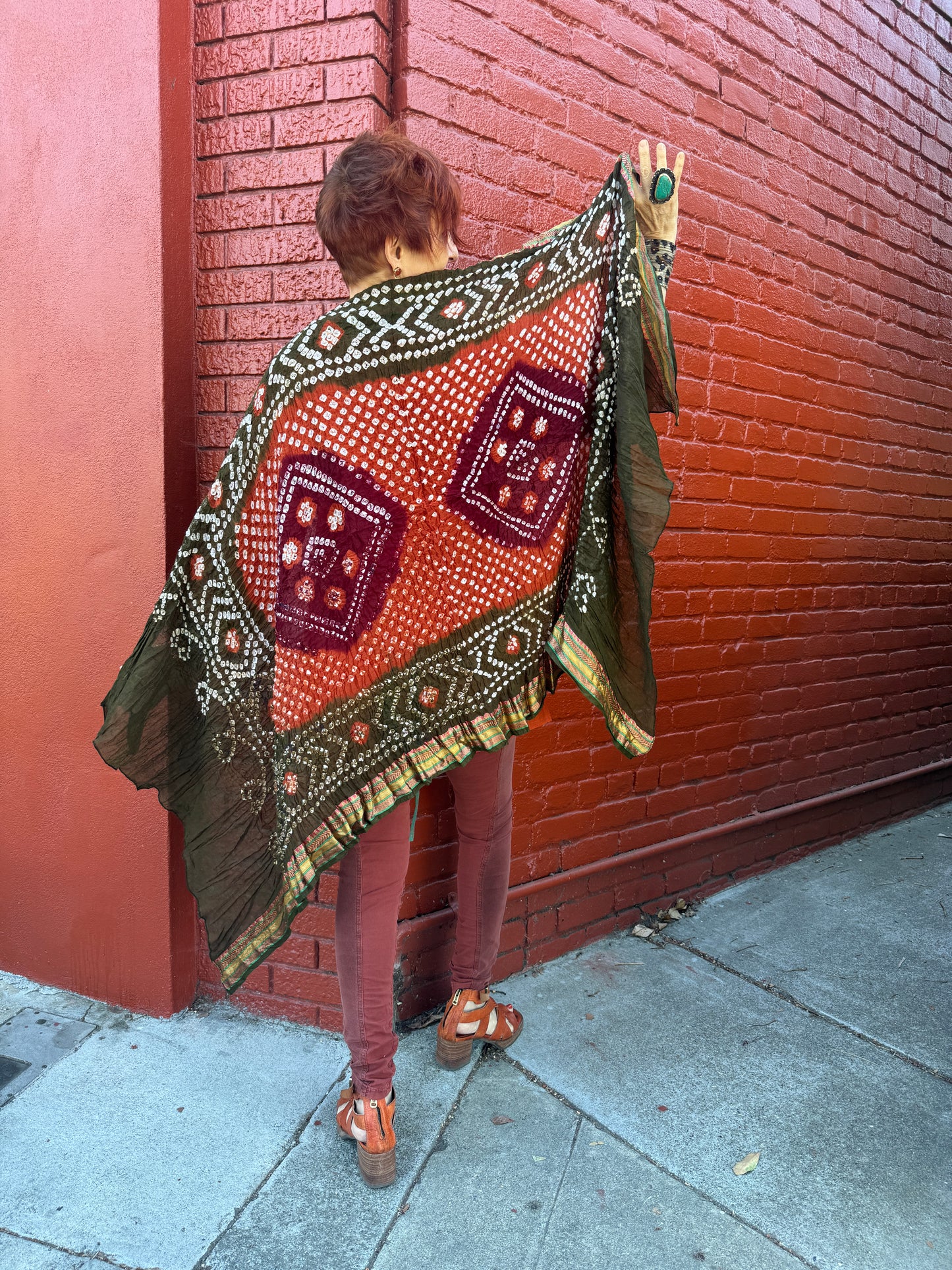 COTTON BANDHANI SHAWLS AUTUMN PALETTE
