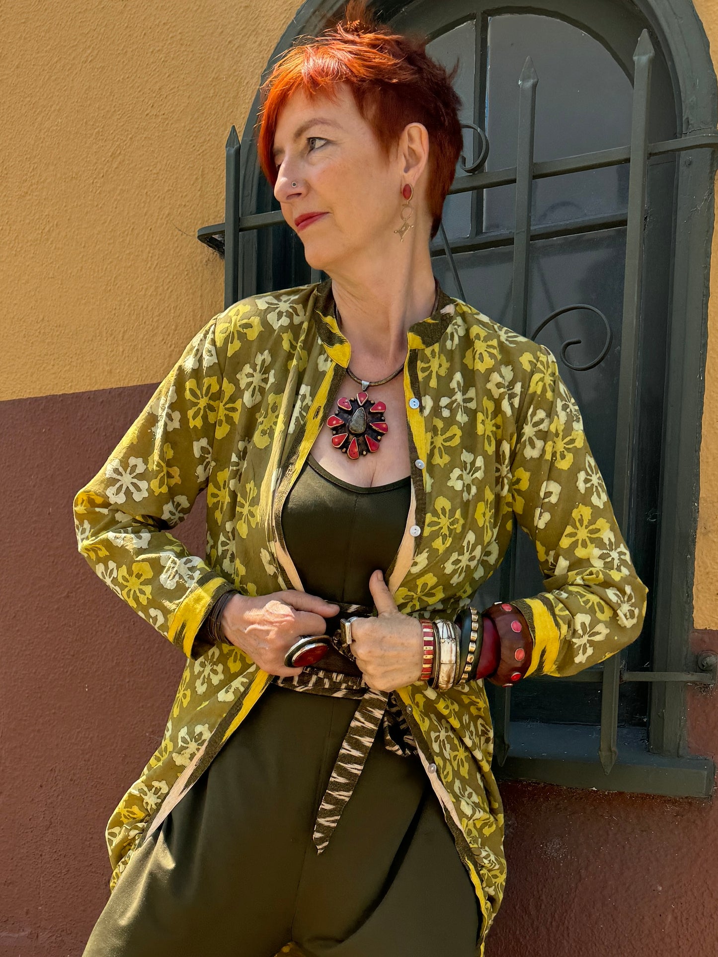 KETANJI COAT OLIVE BATIK