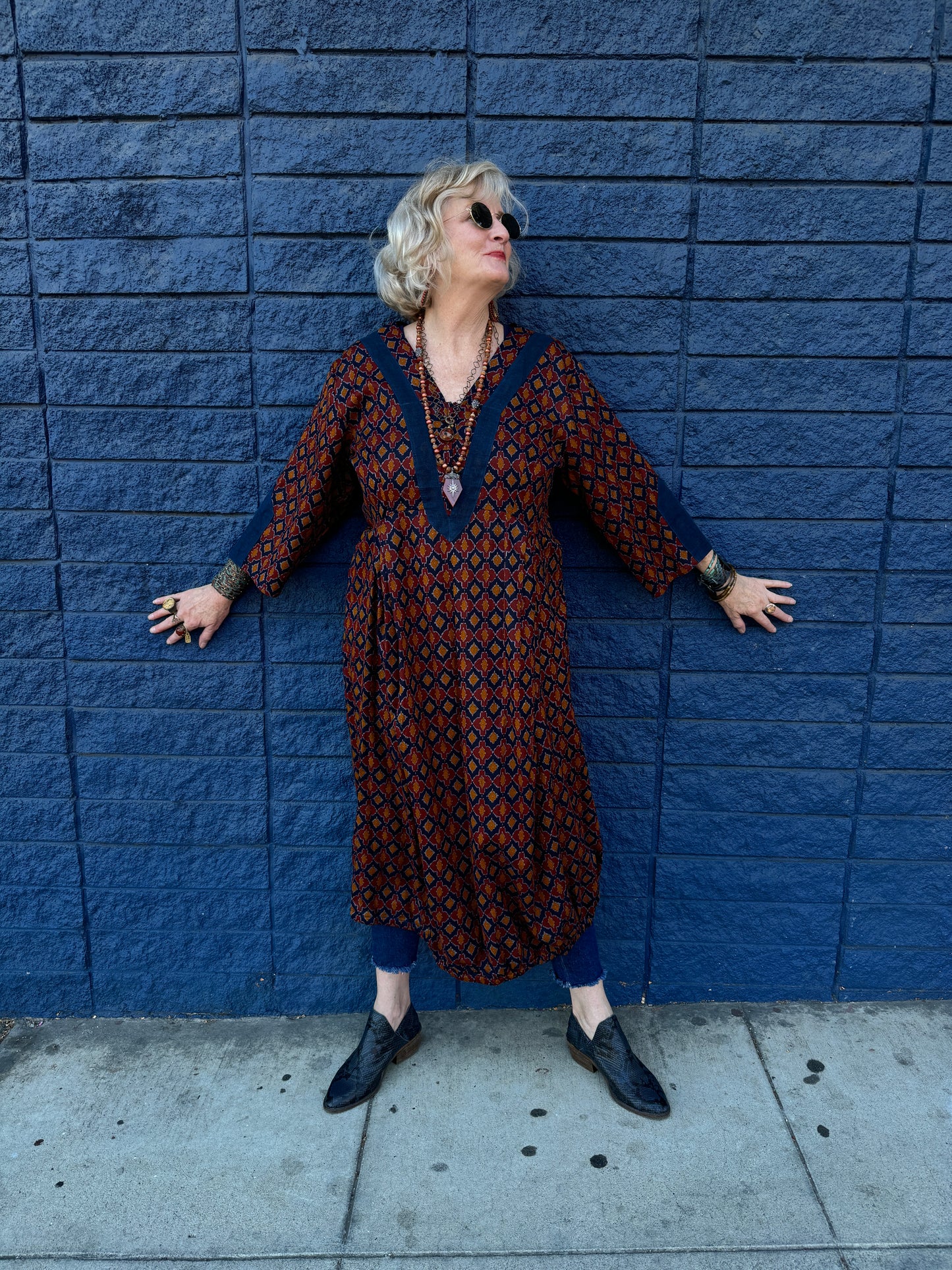 INDIGO IKAT THAT DRESS