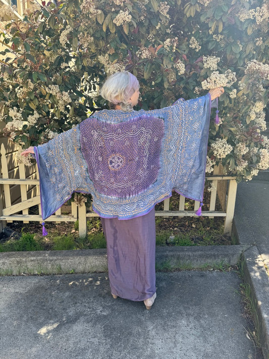 LILAC & PLUM MASTERPIECE BANDHANI SHAWL