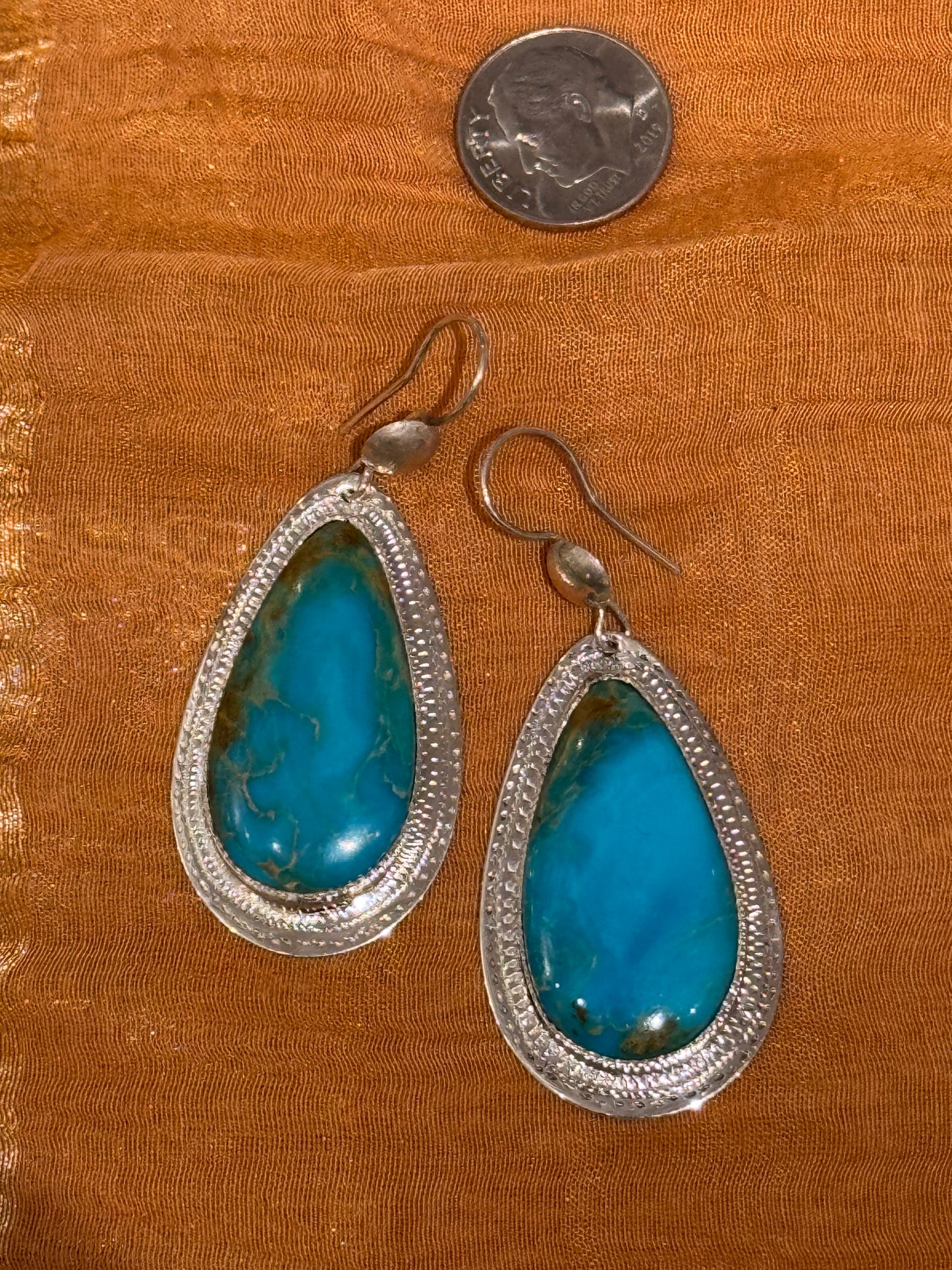 EXCEPTIONAL SILVER TURQUOISE TUAREG EARRINGS