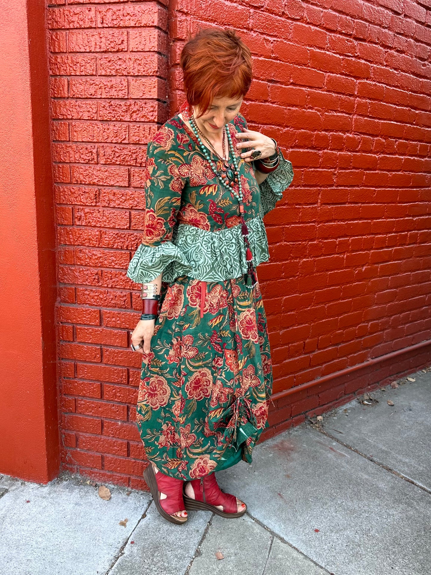 CURTAIN CALL SLIP DRESS JUNGLE FLOWER