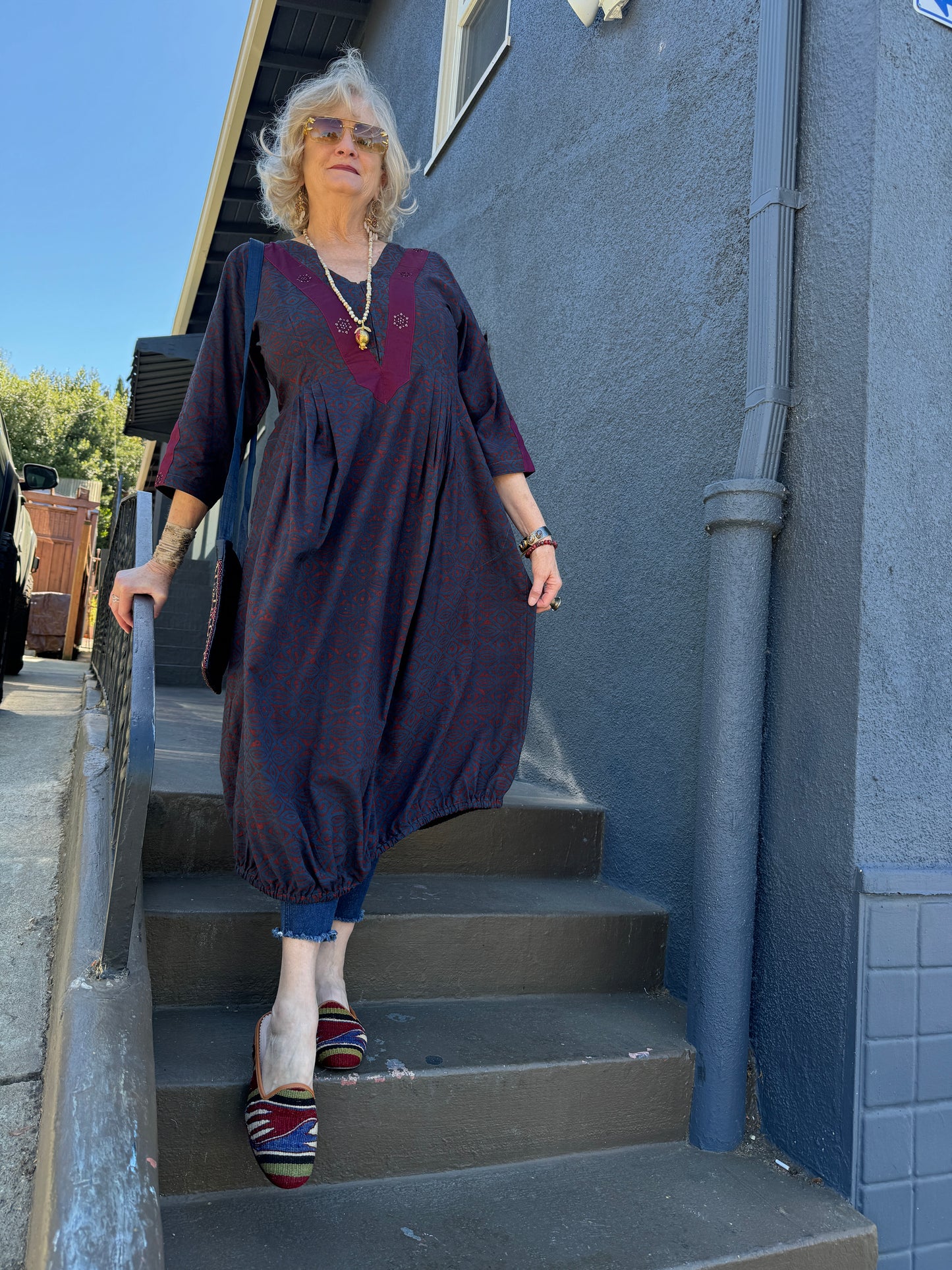 THAT INDIGO PRINT DRESS