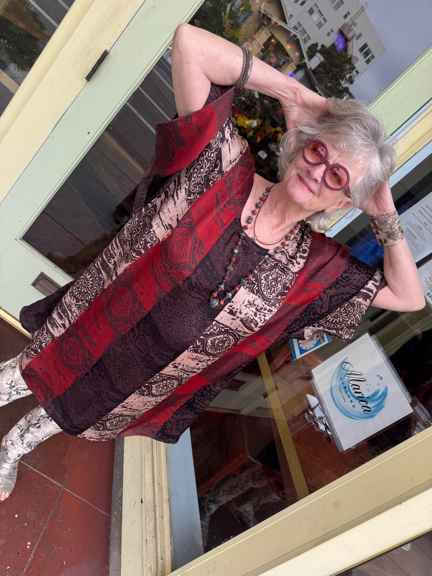 BROAD BRUSH STROKE KAFTAN TOP