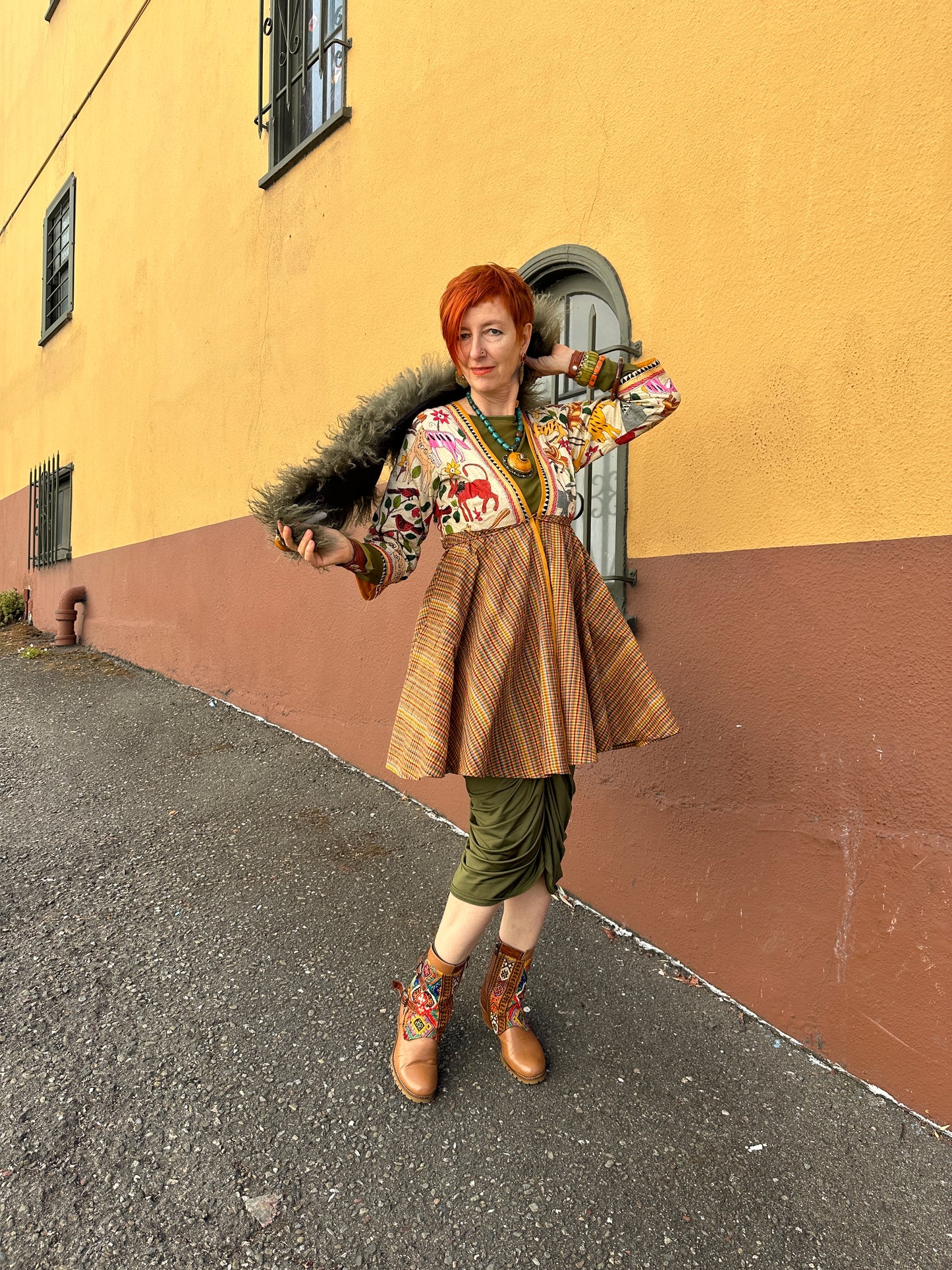 FANTASTICAL CREATURES ABBREVIATED AZEEZA COAT DRESS
