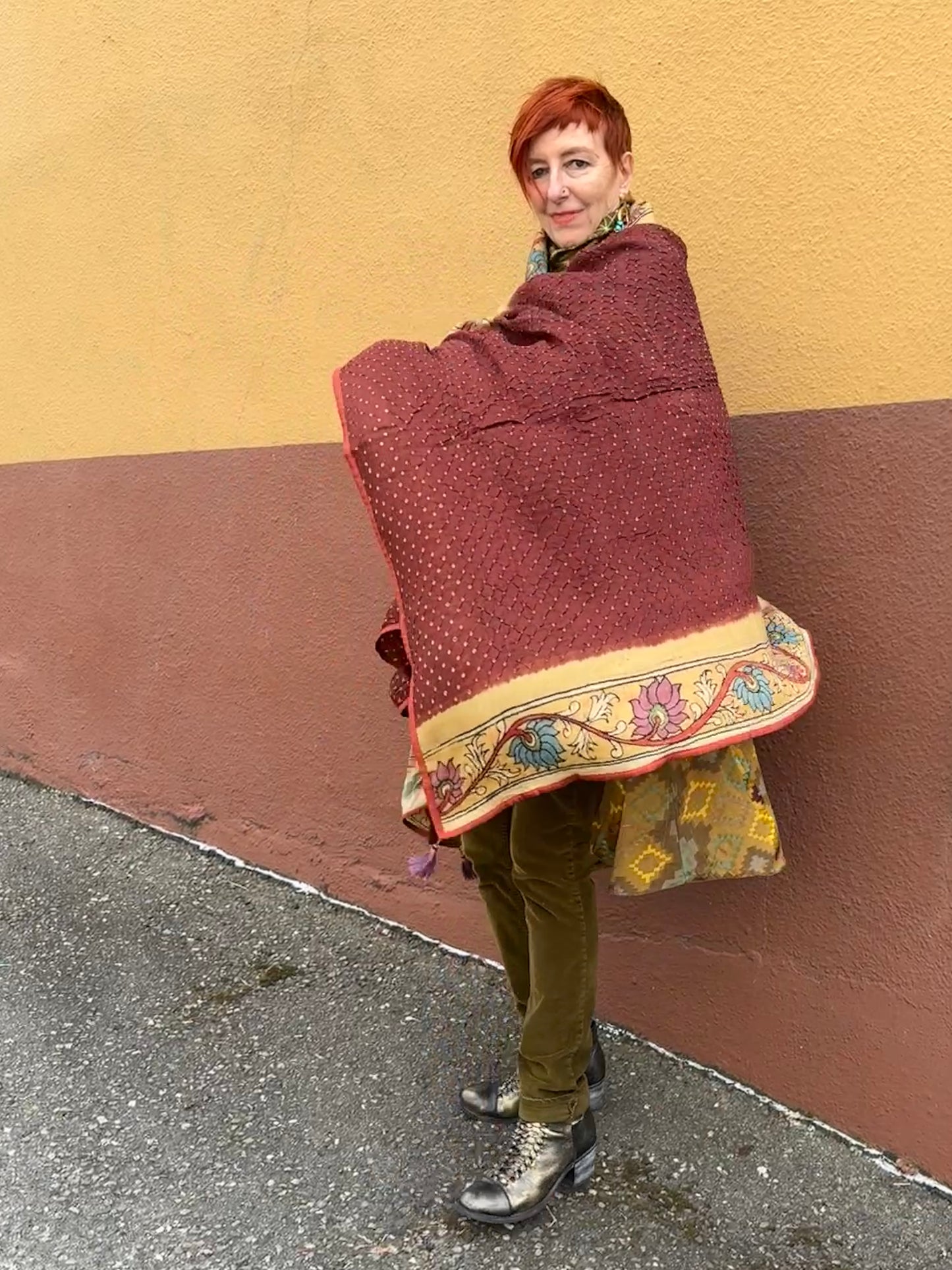KALAMKARI TASSEL WRAPS: SCARVES & SHAWLS