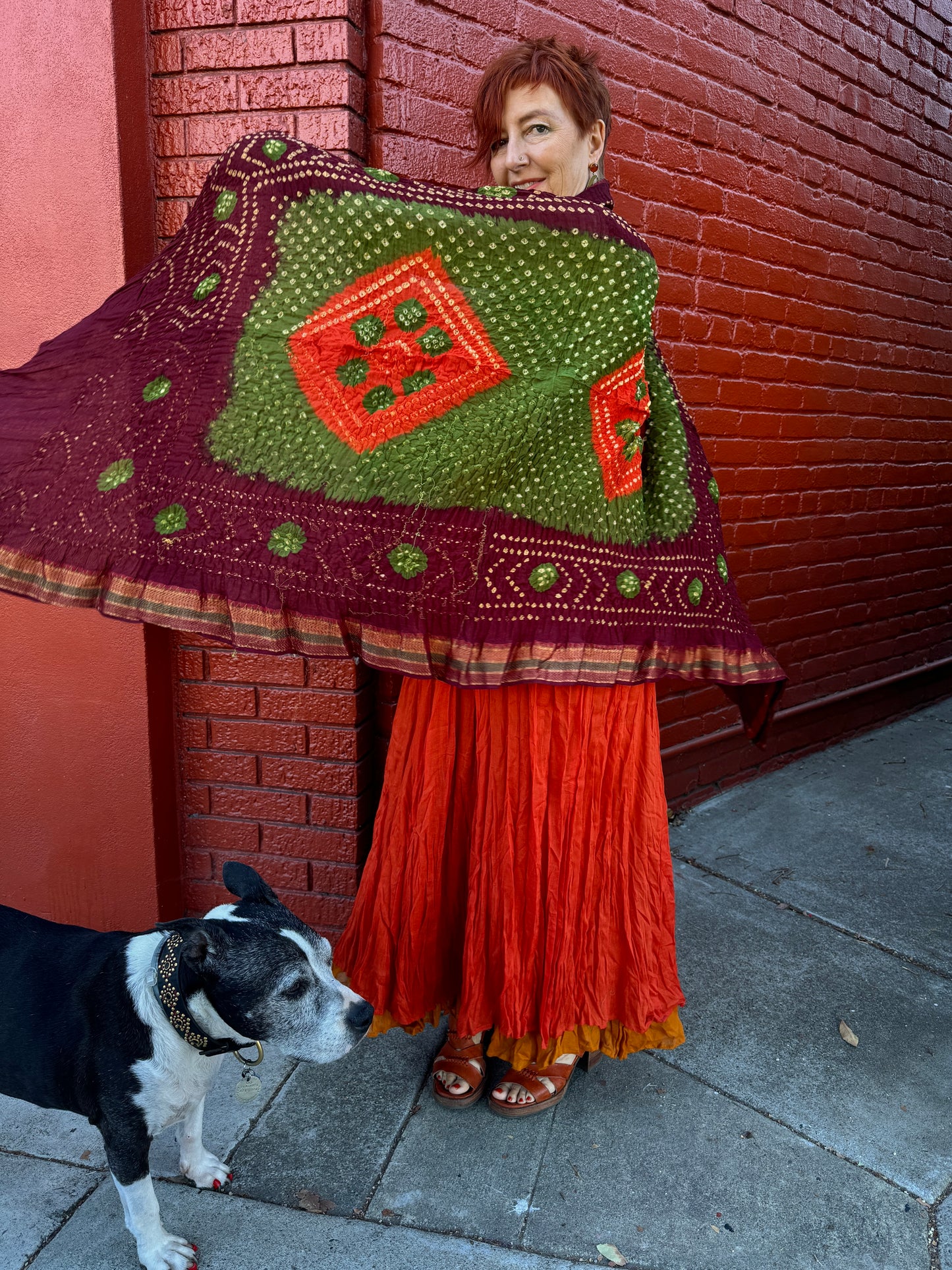 COTTON BANDHANI SHAWLS AUTUMN PALETTE