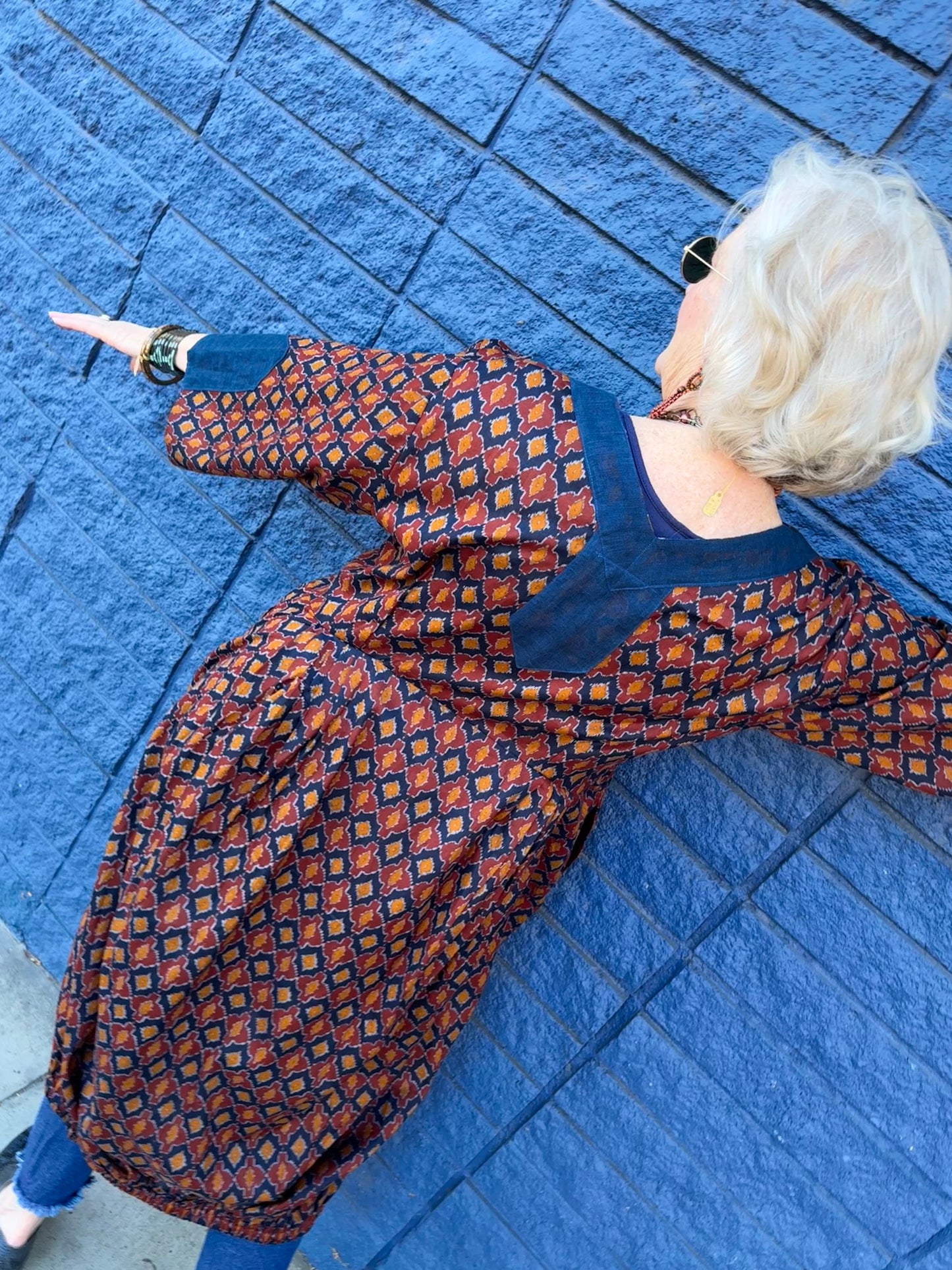INDIGO IKAT THAT DRESS
