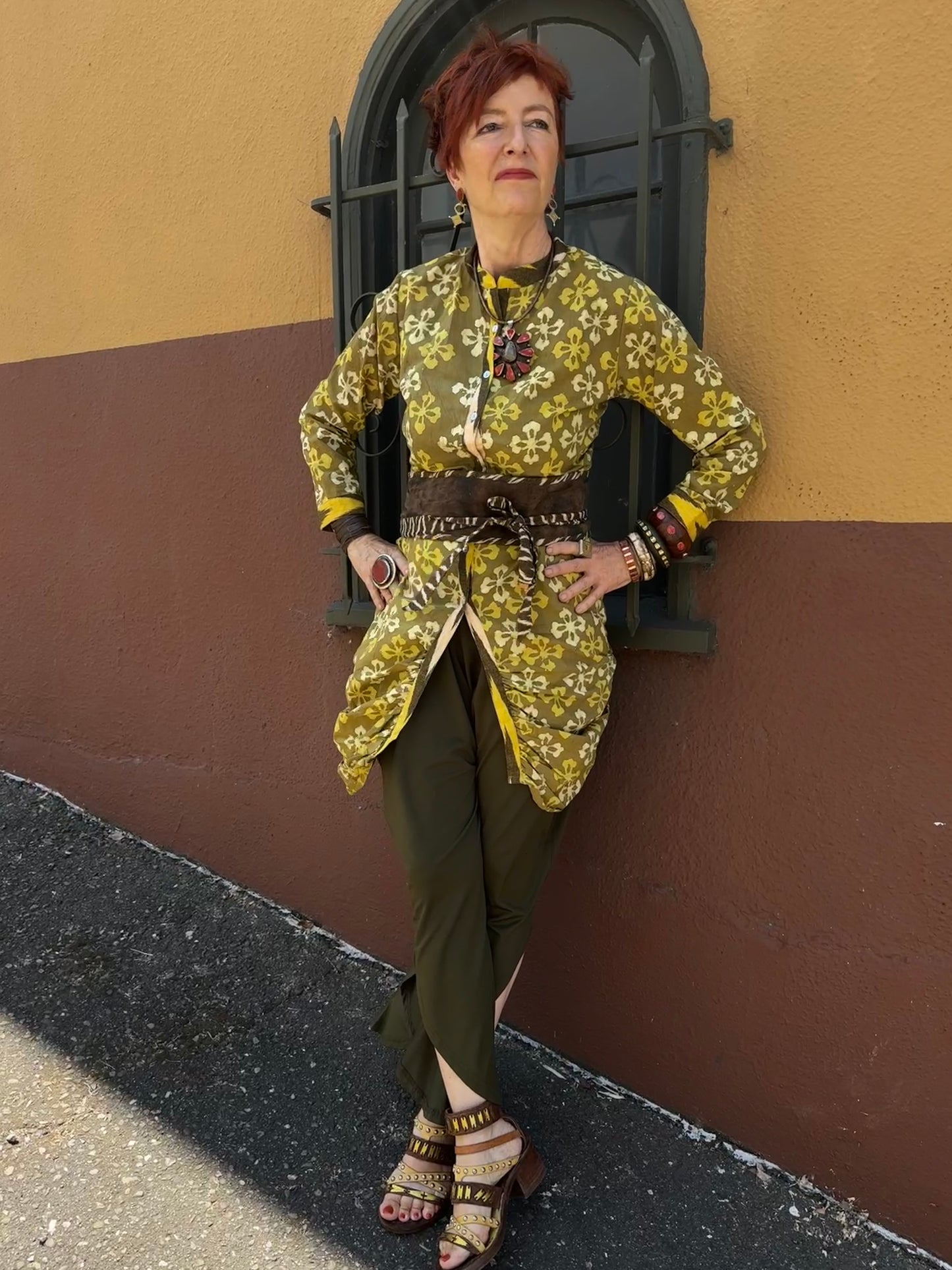 KETANJI COAT OLIVE BATIK