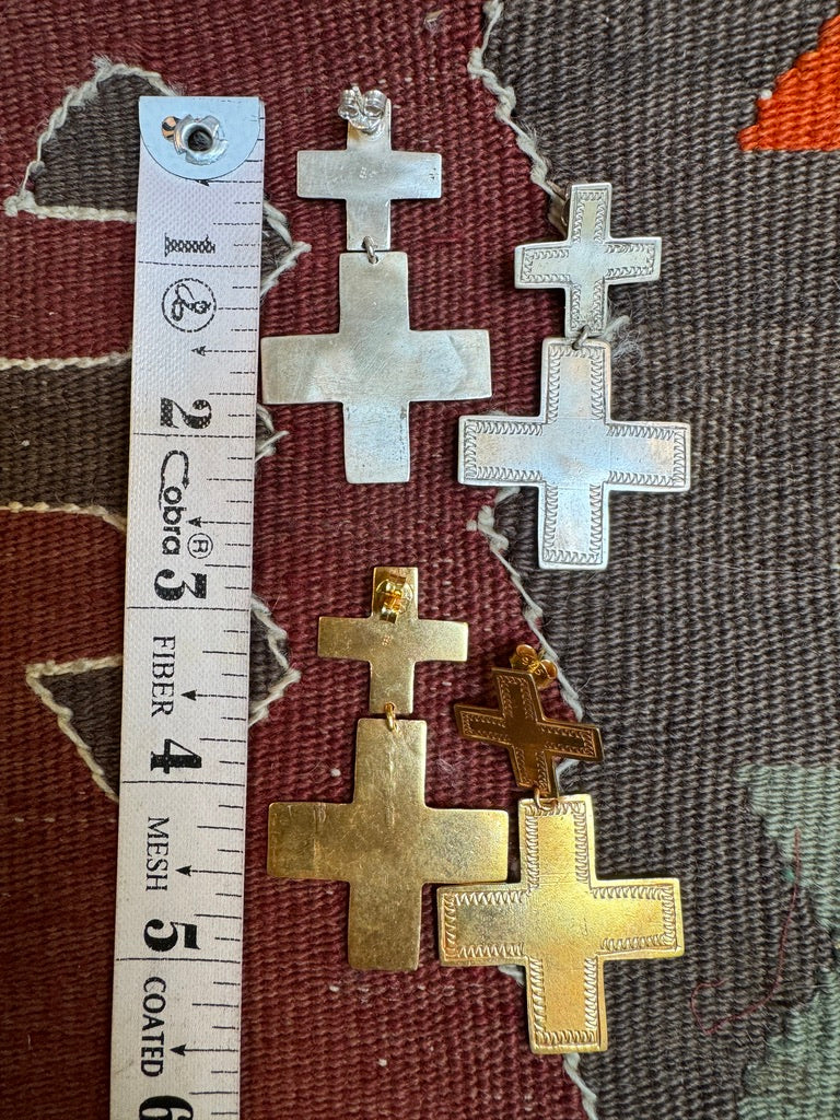 DOUBLE CROSS EARRINGS