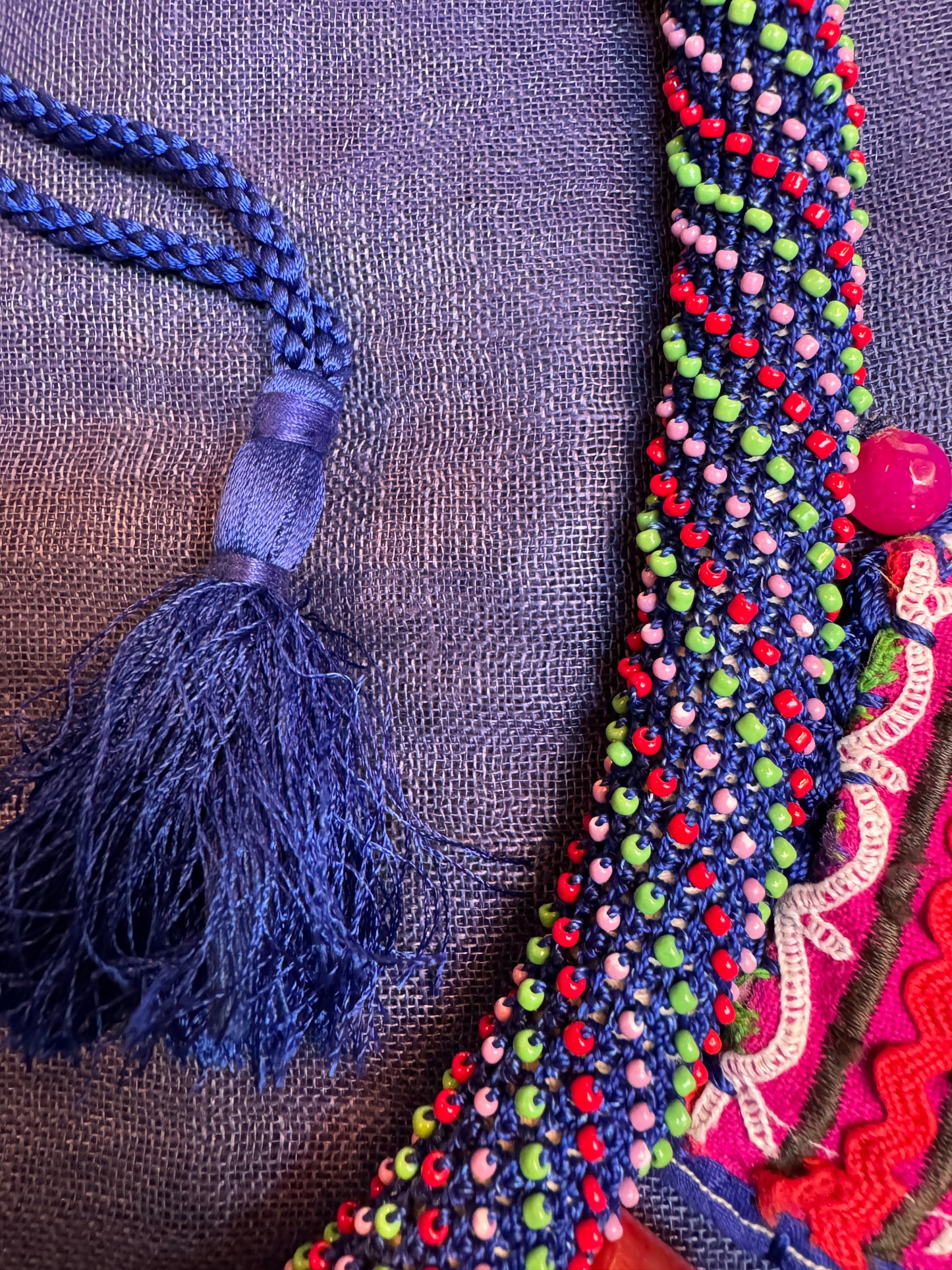 BEADED TRIBAL PATCH COLLAR NECKPIECE