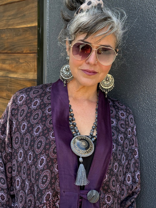 GANDOLF THE GREY KUTCHI TRIBAL BUTTON NECKLACE