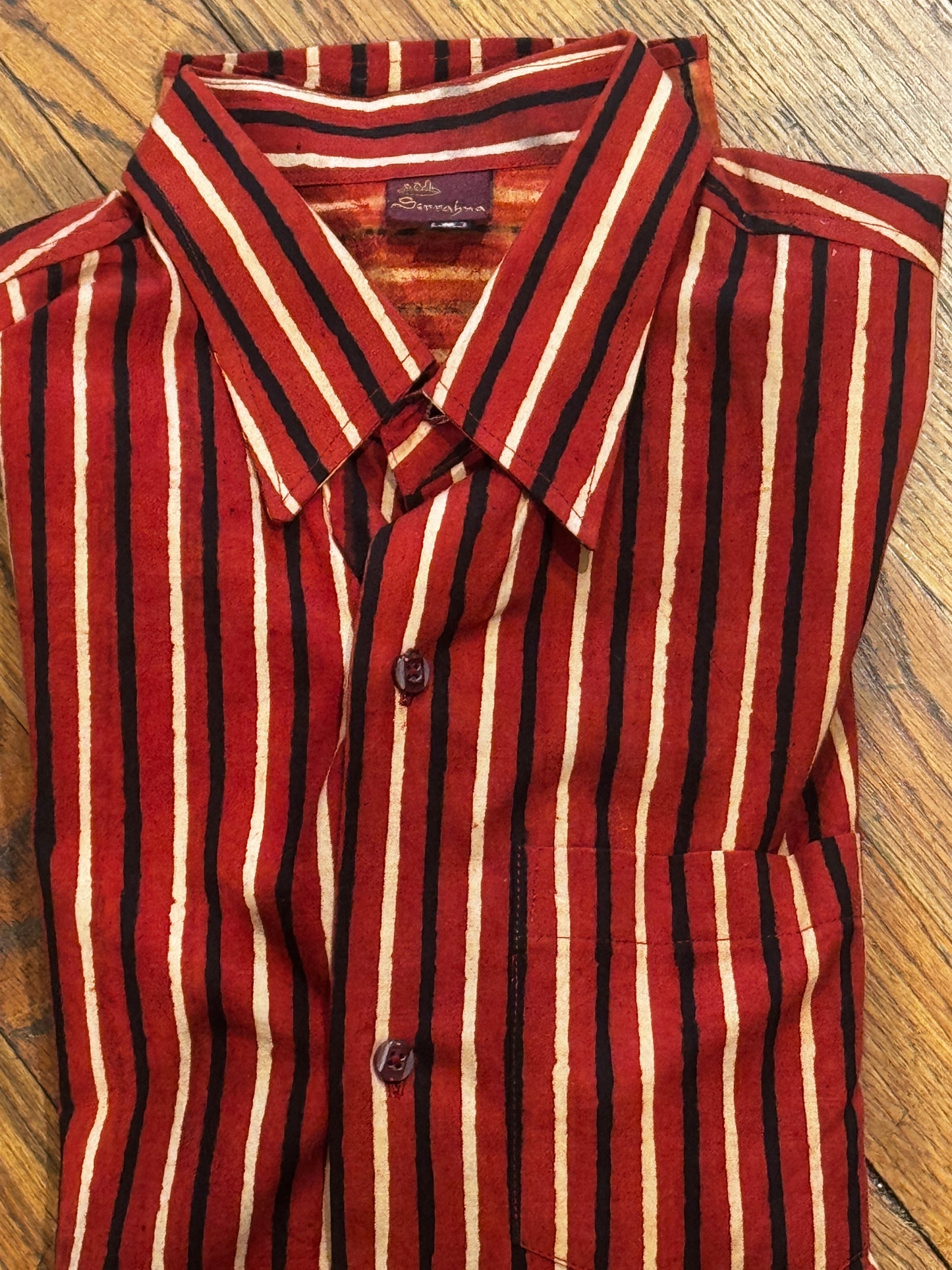 BLOCK PRINT MENS SHIRT Size SMALL Only