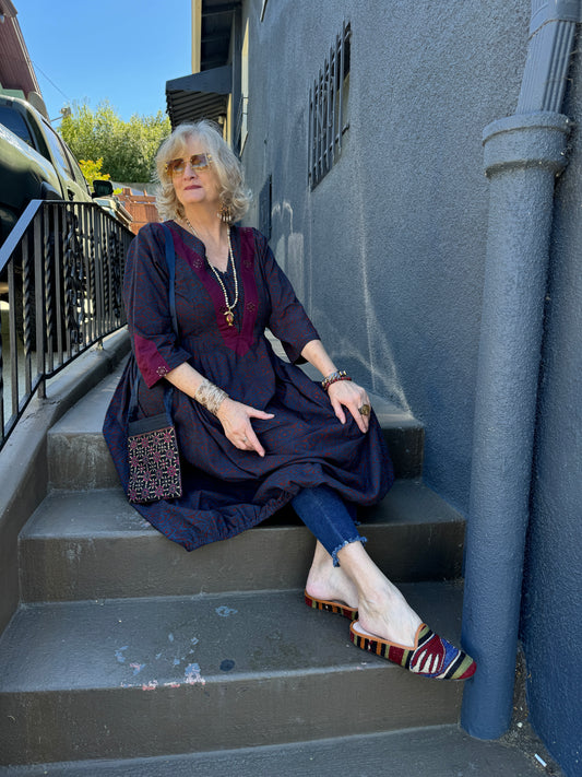 THAT INDIGO PRINT DRESS