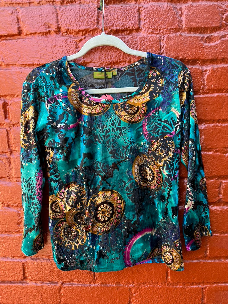 VELVET BURNOUT STRETCH TEE