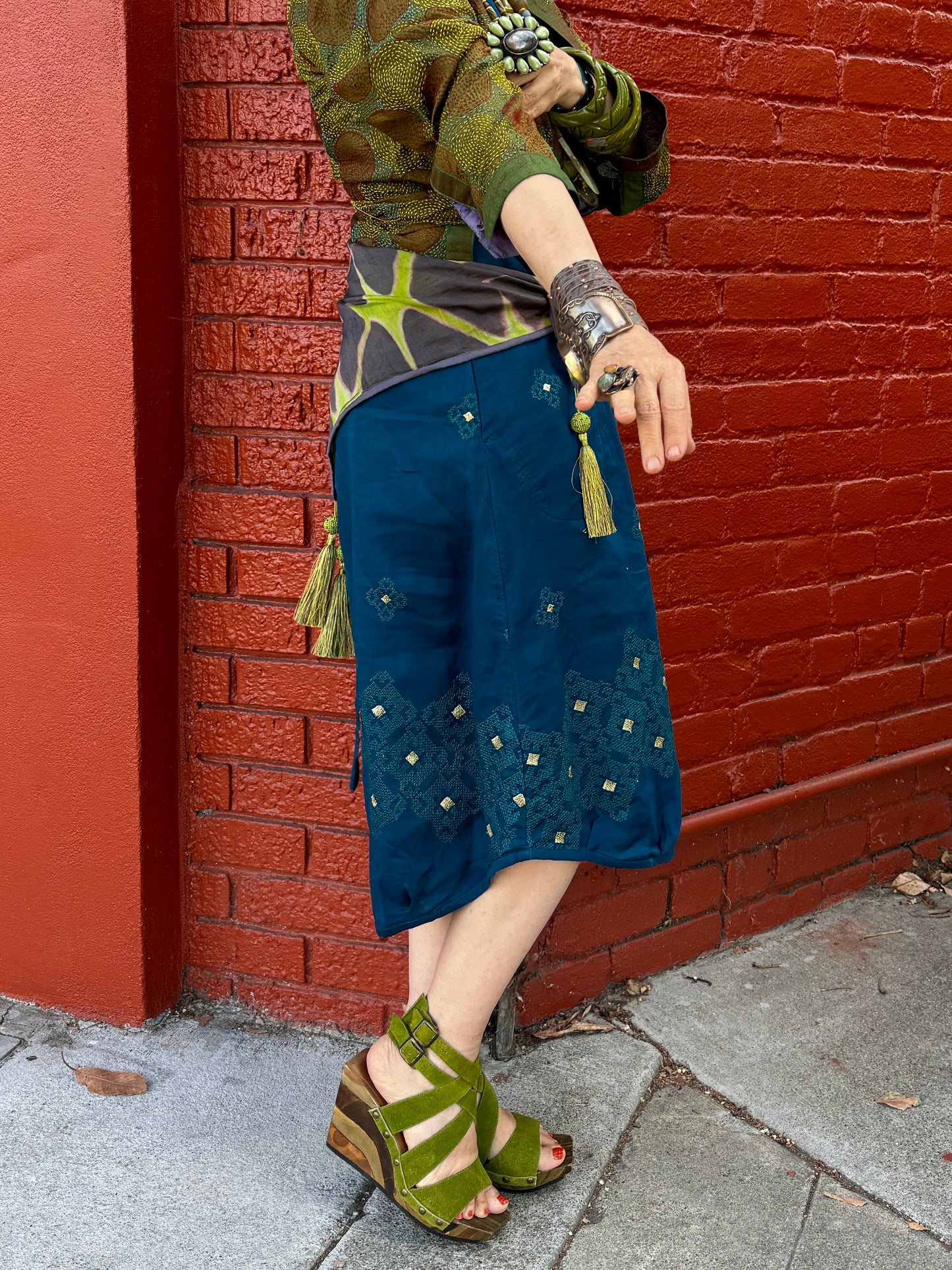 PEACOCK BLUE SLOUCH SLIP DRESS