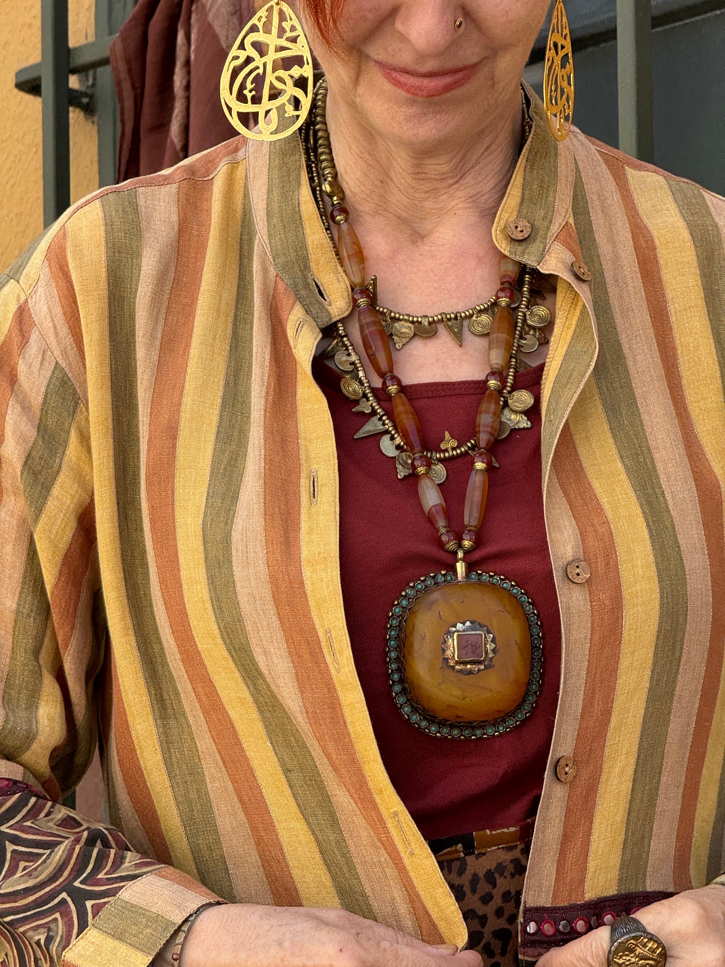 AMBER SUNSHINE POWER PENDANT NECKLACE