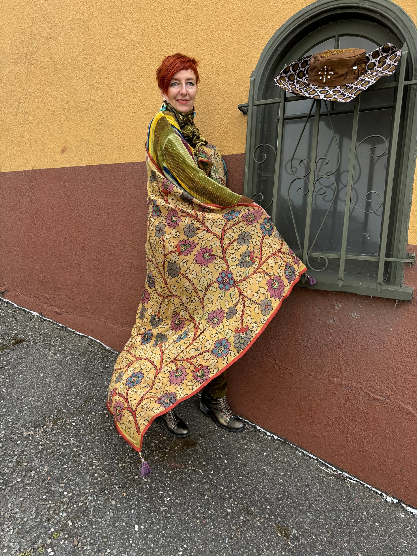 KALAMKARI TASSEL WRAPS: SCARVES & SHAWLS