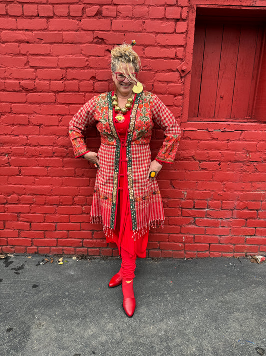 GARDEN PICNIC EMBROIDERED COAT