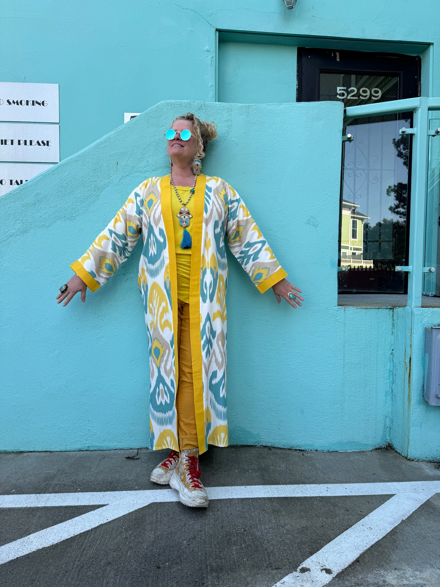 SUN KISSED AQUA IKAT DUSTER