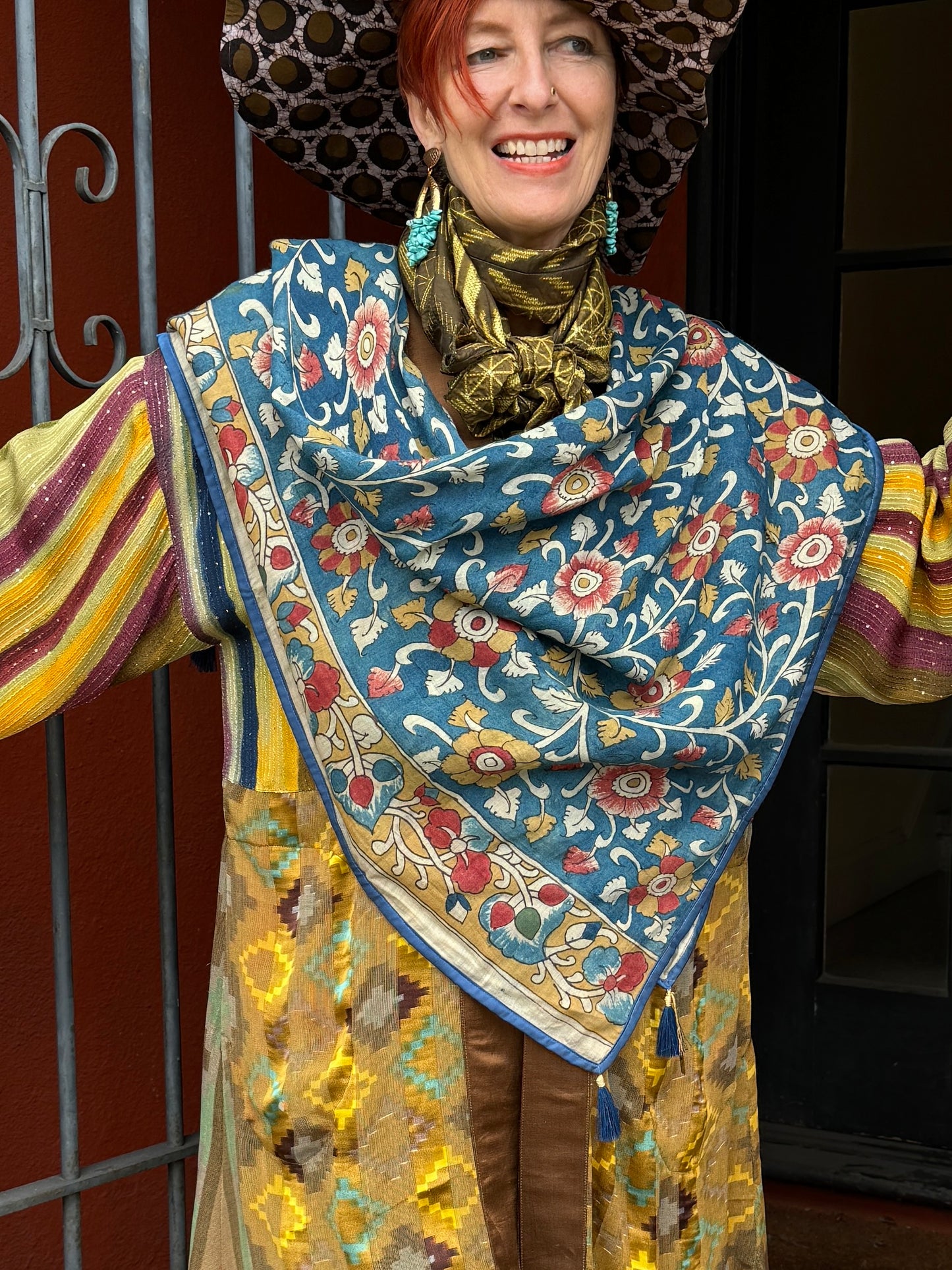 KALAMKARI TASSEL WRAPS: SCARVES & SHAWLS
