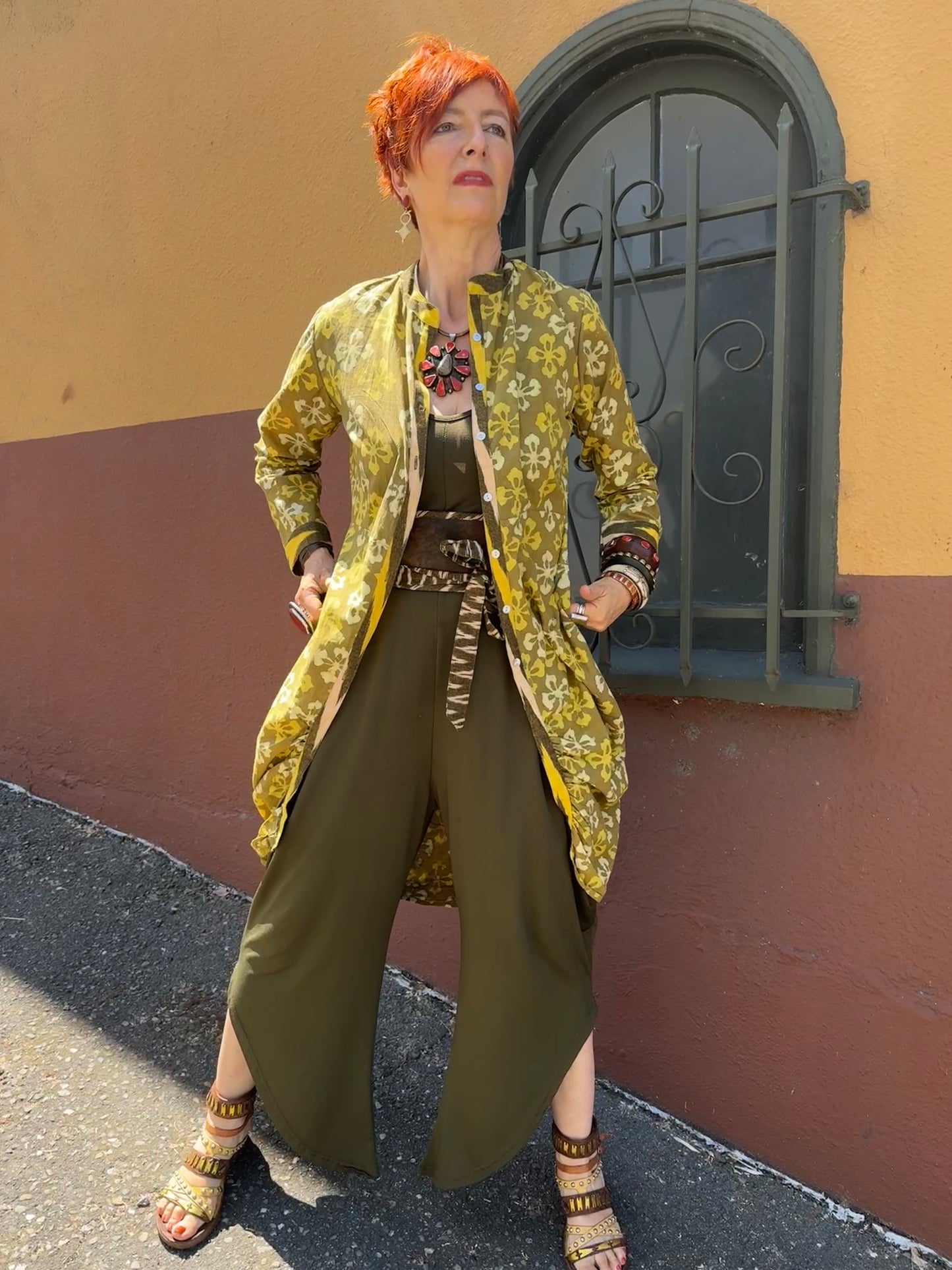 KETANJI COAT OLIVE BATIK