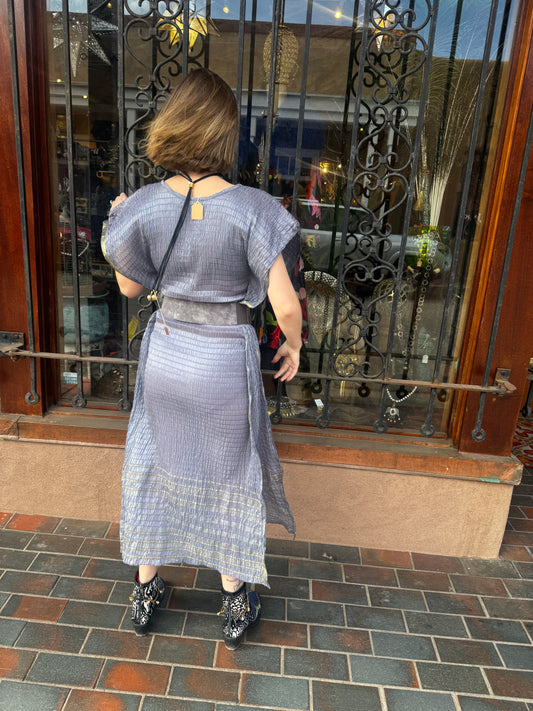 SLATE BLUE SHEATH DRESS