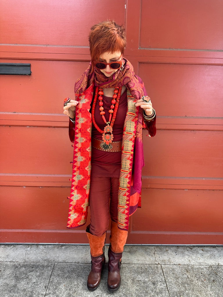 REVERSIBLE SABER SILK COAT