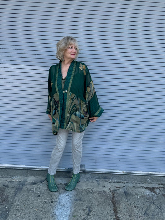 TEAL SWIRL KIMONO
