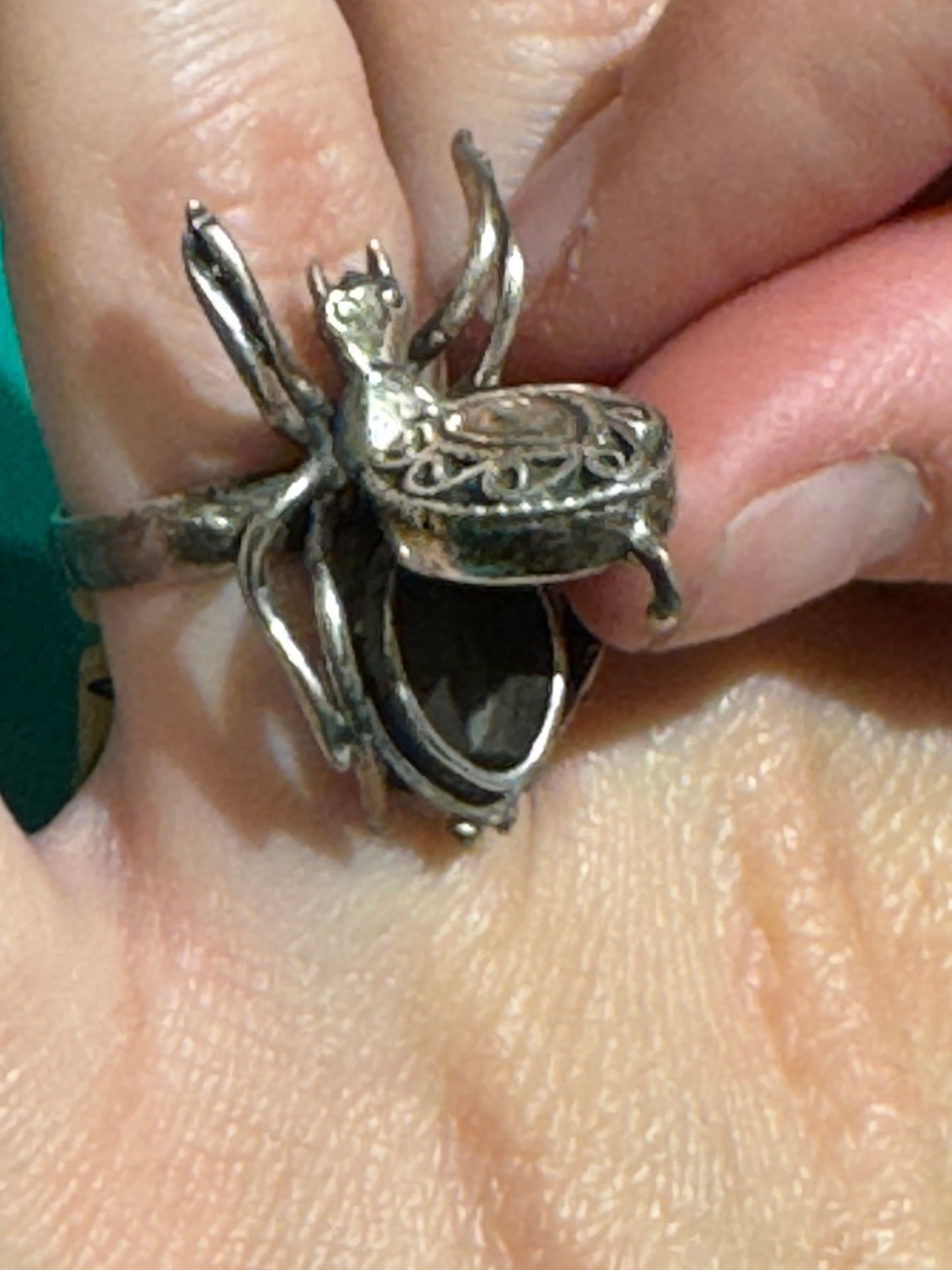 STERLING SILVER SPIDER POISON RING