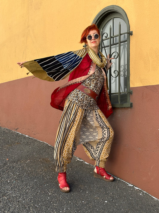 GOLDEN AZTEC HAREM PANTS