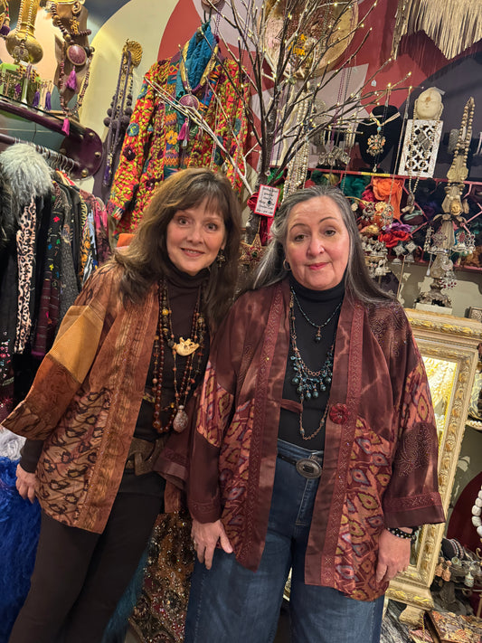 COPPER IKAT SHORT KIMONOS