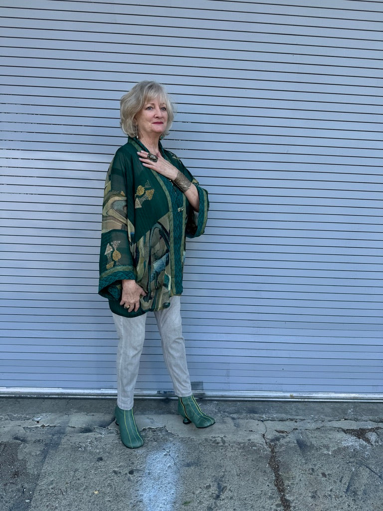 TEAL SWIRL KIMONO