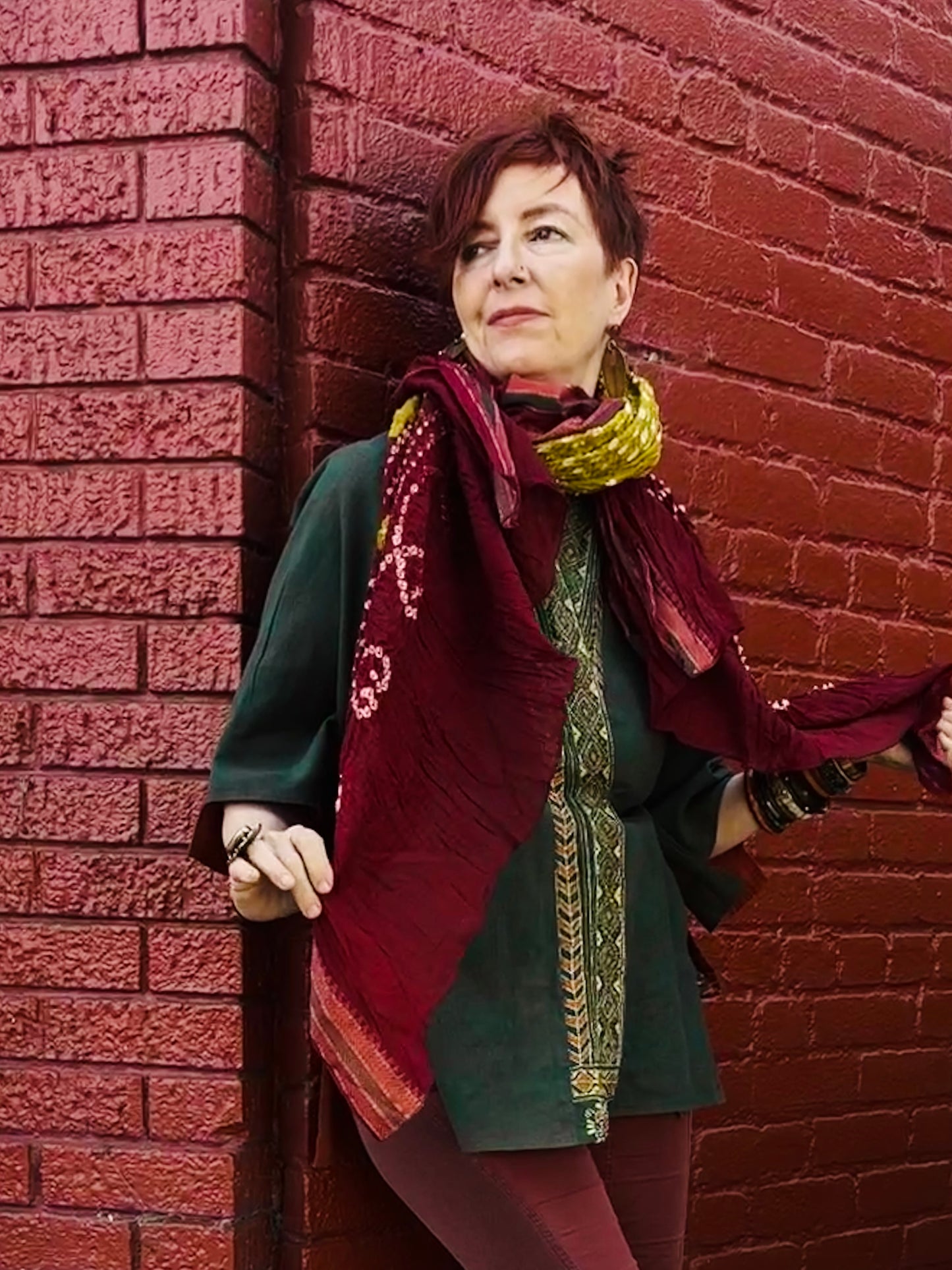 COTTON BANDHANI SHAWLS AUTUMN PALETTE