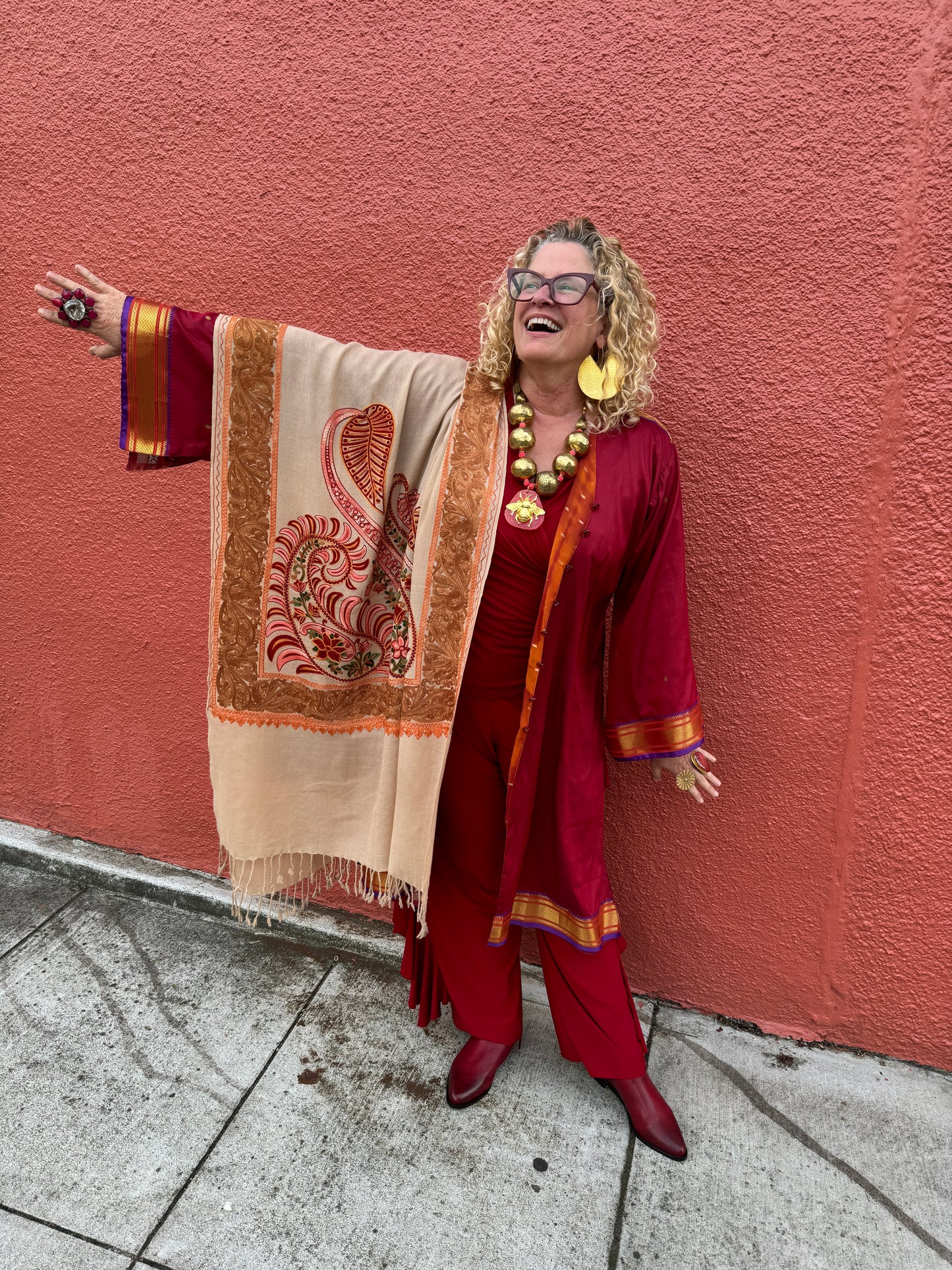 GOLDEN SPRING PAISLEY SHAWL