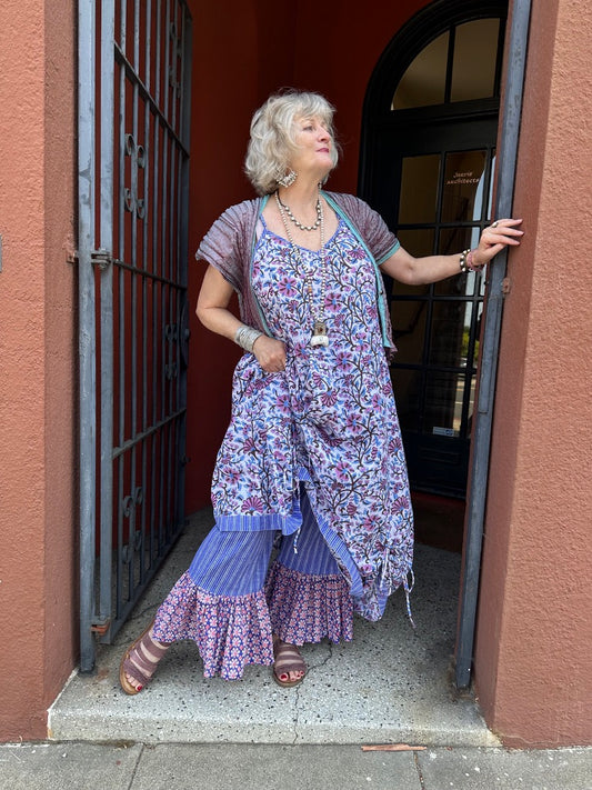 CURTAIN CALL CORNFLOWERS SLIP DRESS