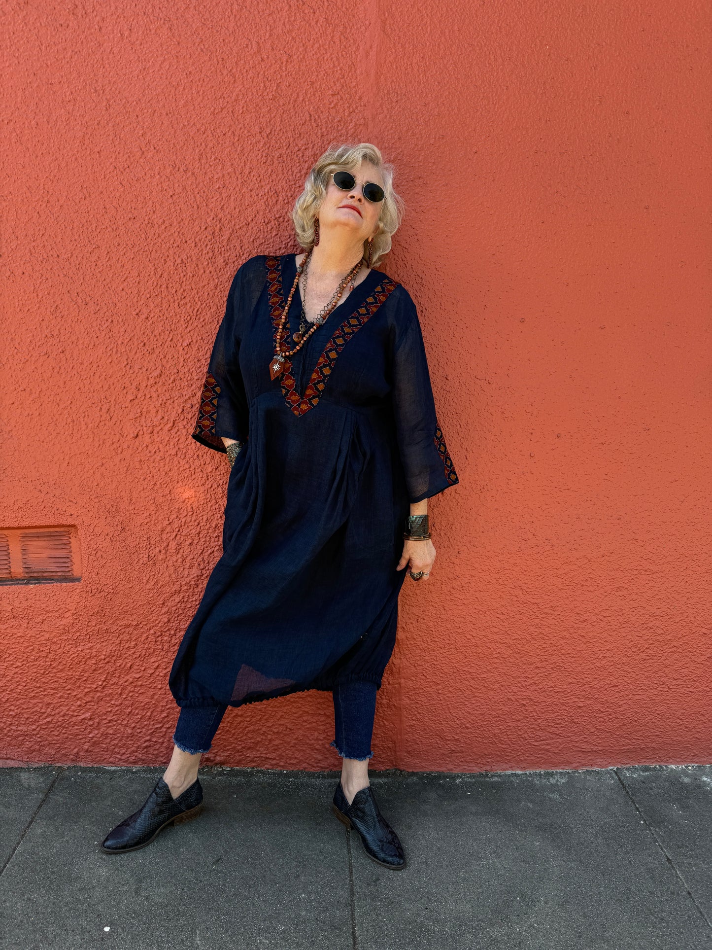 INDIGO IKAT THAT DRESS