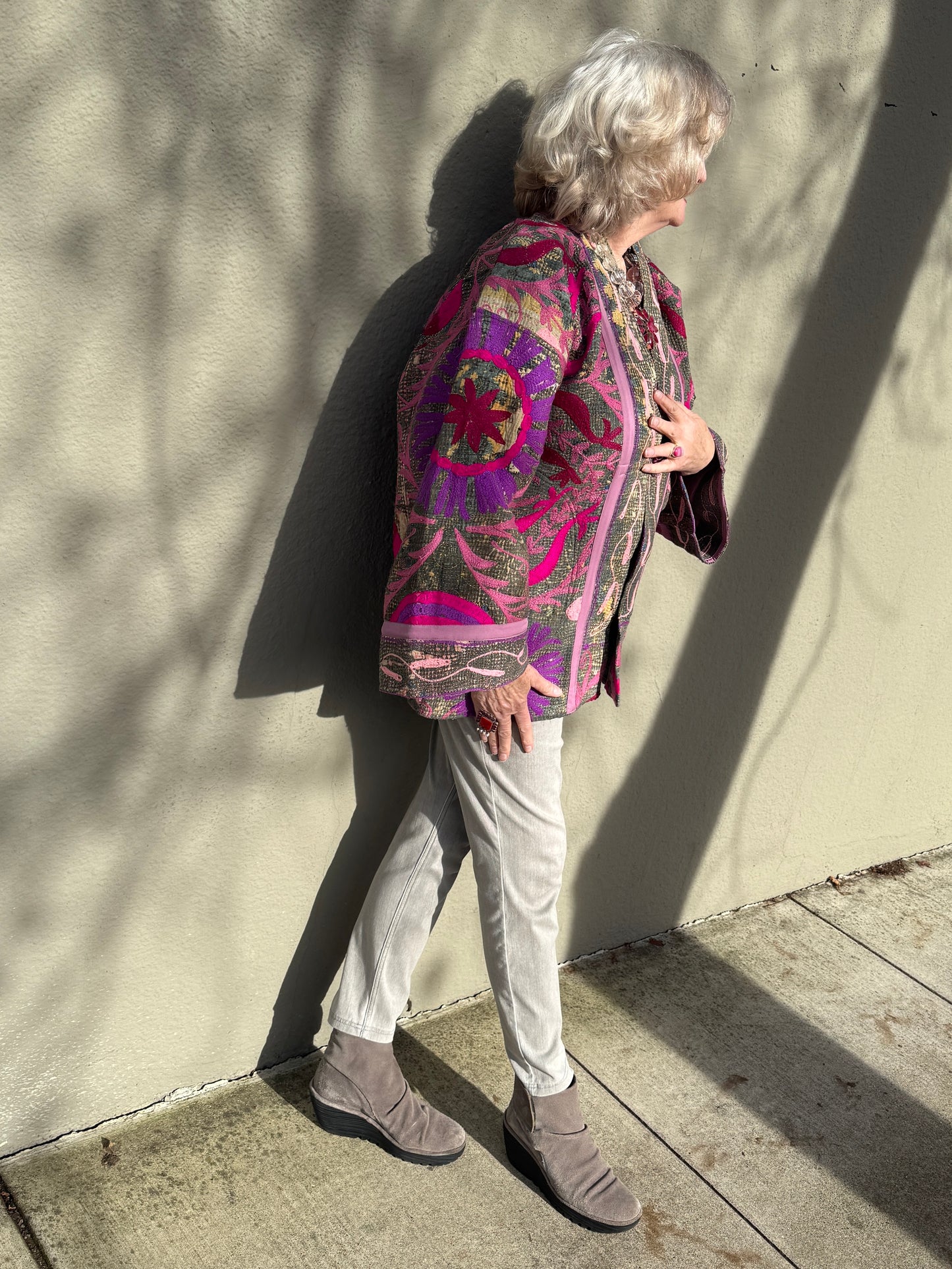 HARDLY GRAY SHABBY CHIC QUILTED KIMONO