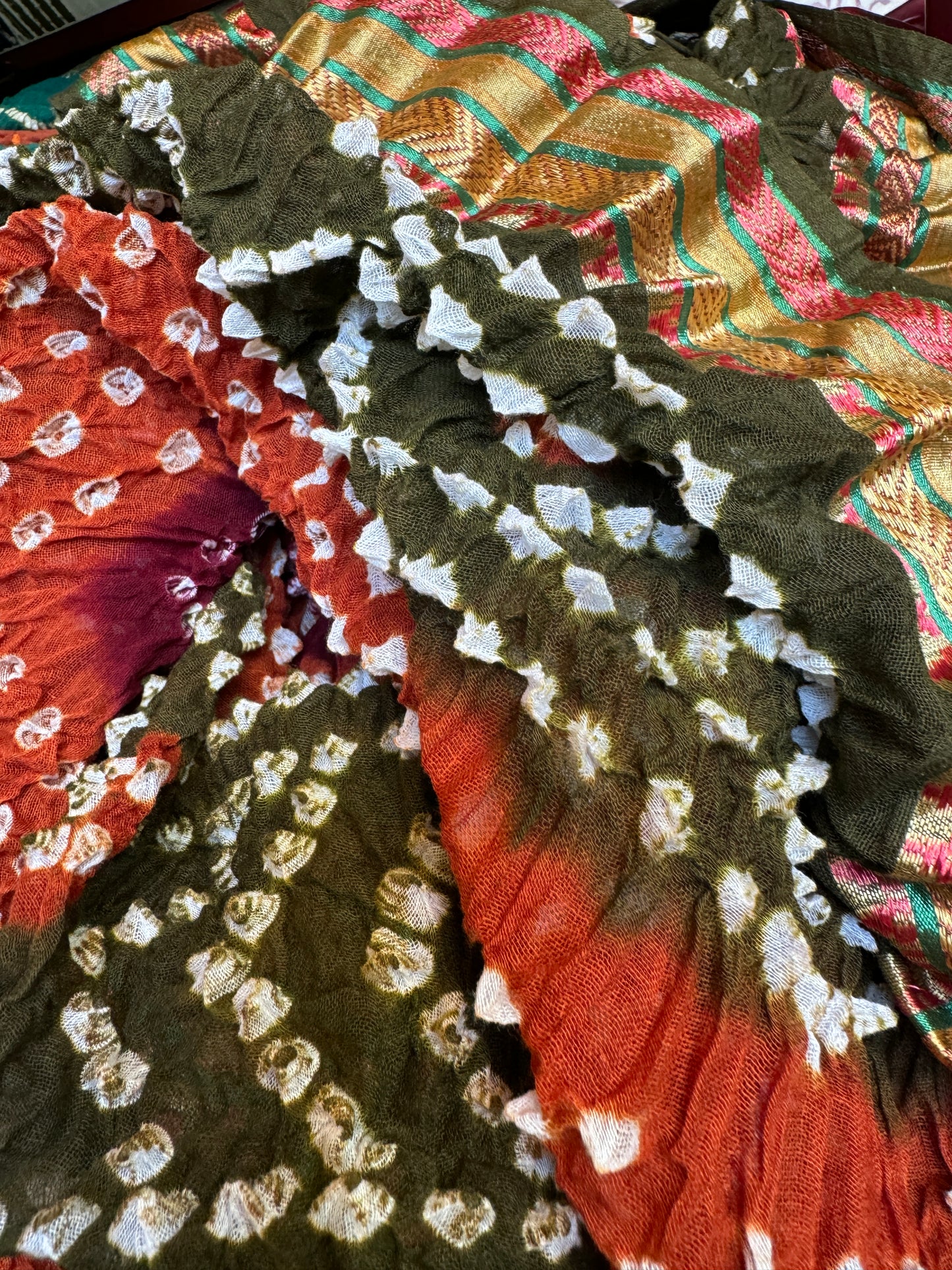COTTON BANDHANI SHAWLS AUTUMN PALETTE