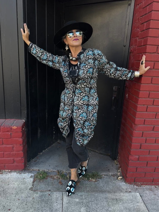 KETANJI COAT BLACK FLORAL