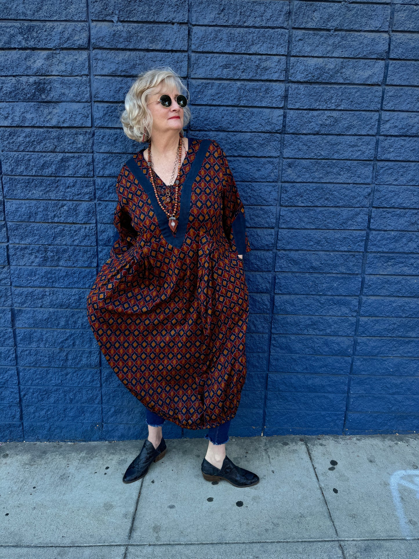 INDIGO IKAT THAT DRESS