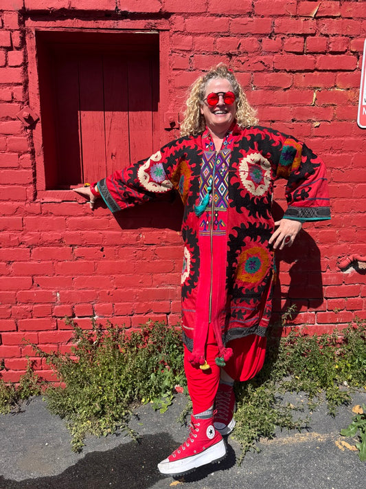 EMBROIDERED ELYSIAN EXTRAVAGANZA ZIP COAT