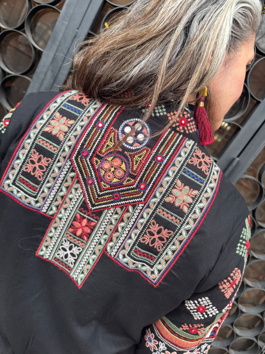 EMBROIDERED PEASANT DRESS