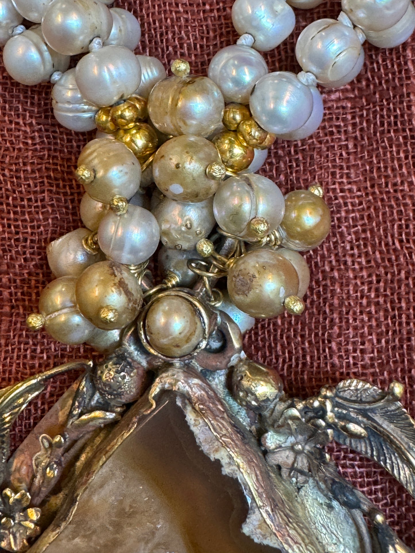 SAUDI SAND PEARL AGATE SLAB NECKPIECE