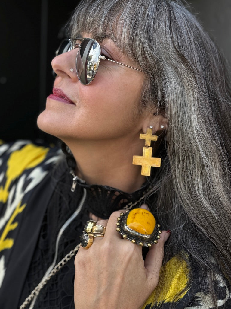 DOUBLE CROSS EARRINGS