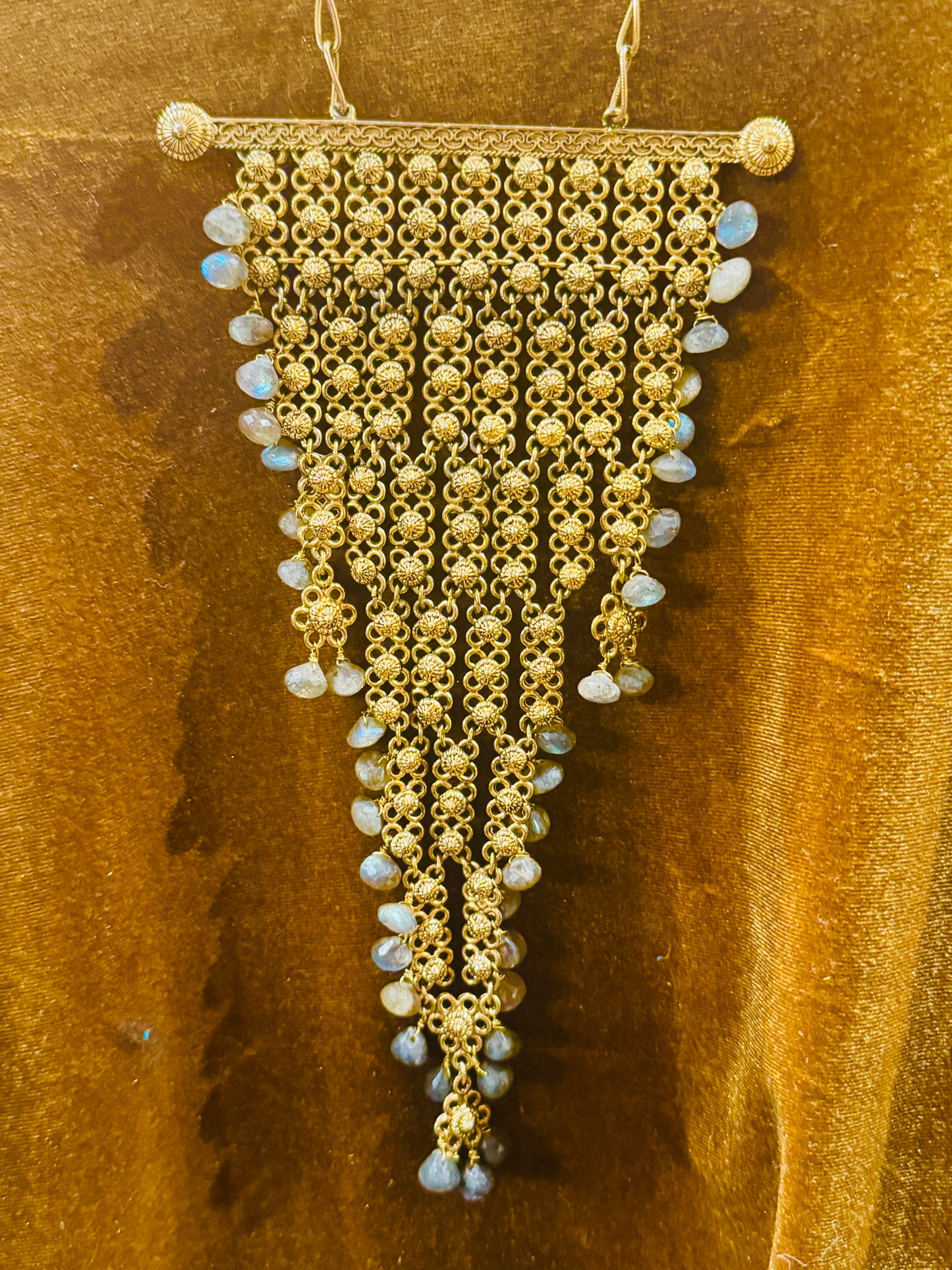 LABRADORITE CASCADING LADDER NECKLACE