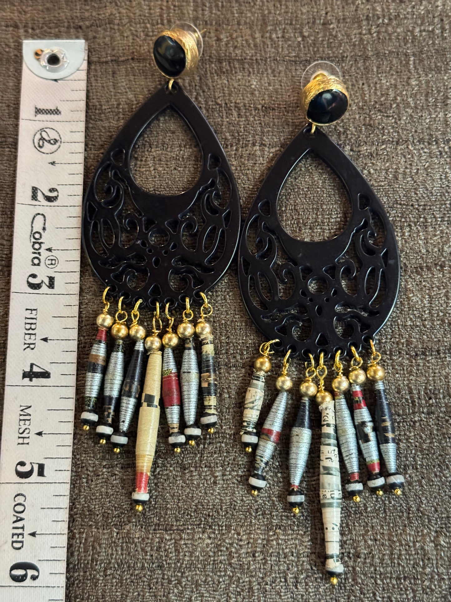 BLACK RESIN PAPER WEIGHT CHANDELIERS