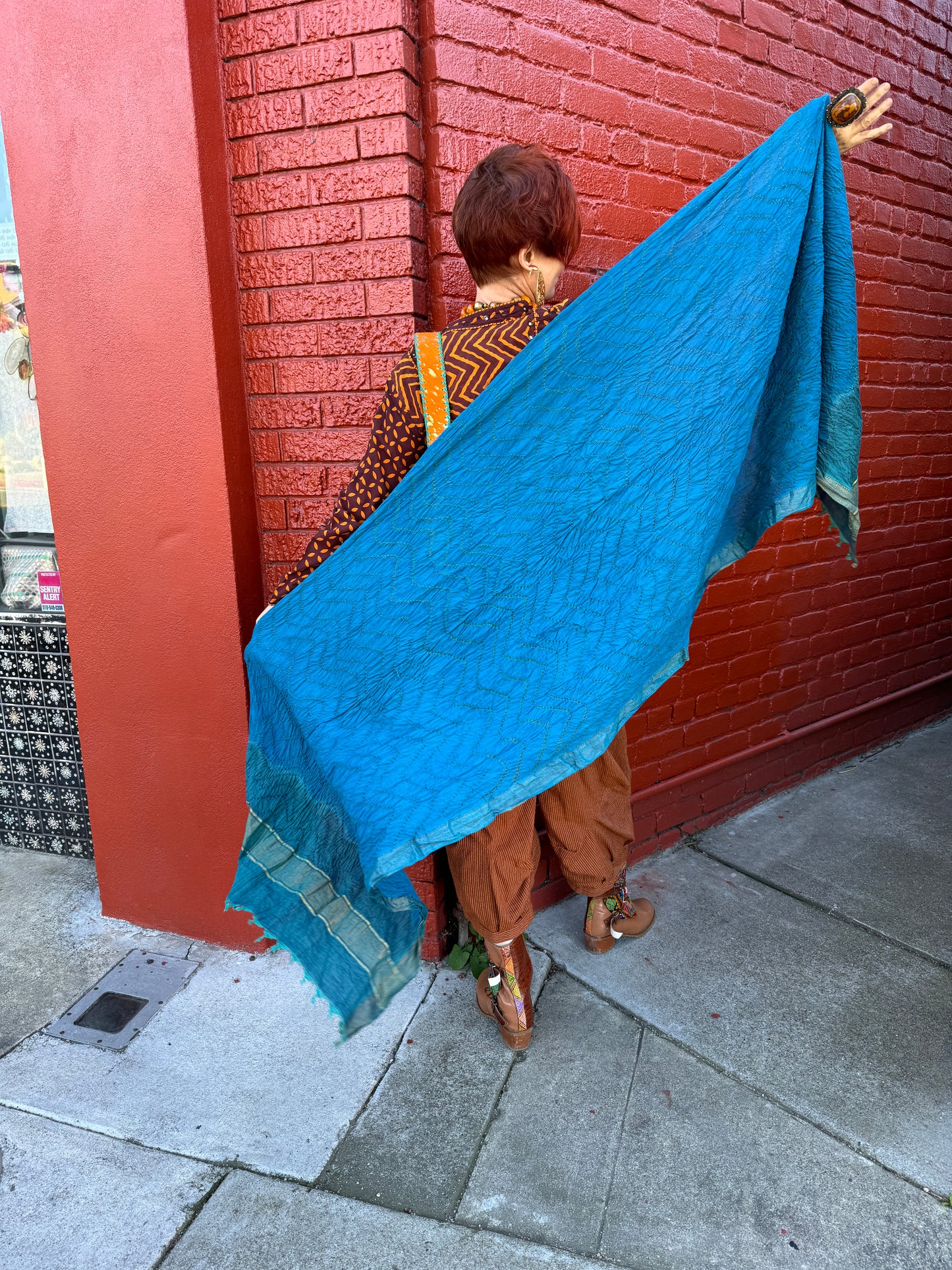 PERSIAN BLUE WRAP SHAWL