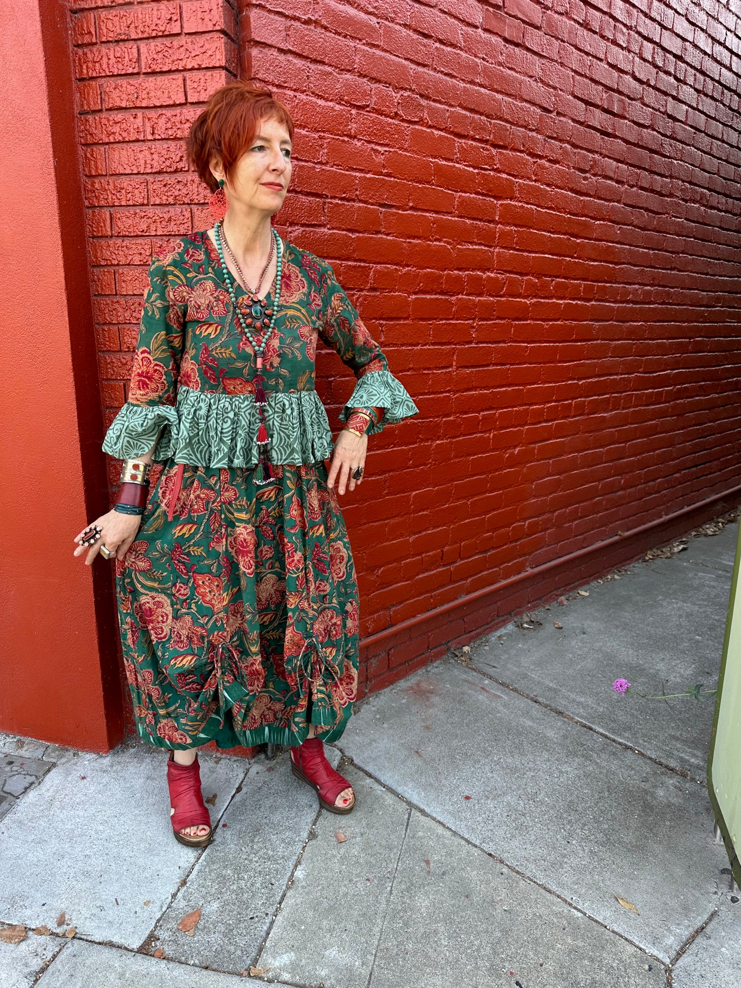 CURTAIN CALL SLIP DRESS JUNGLE FLOWER