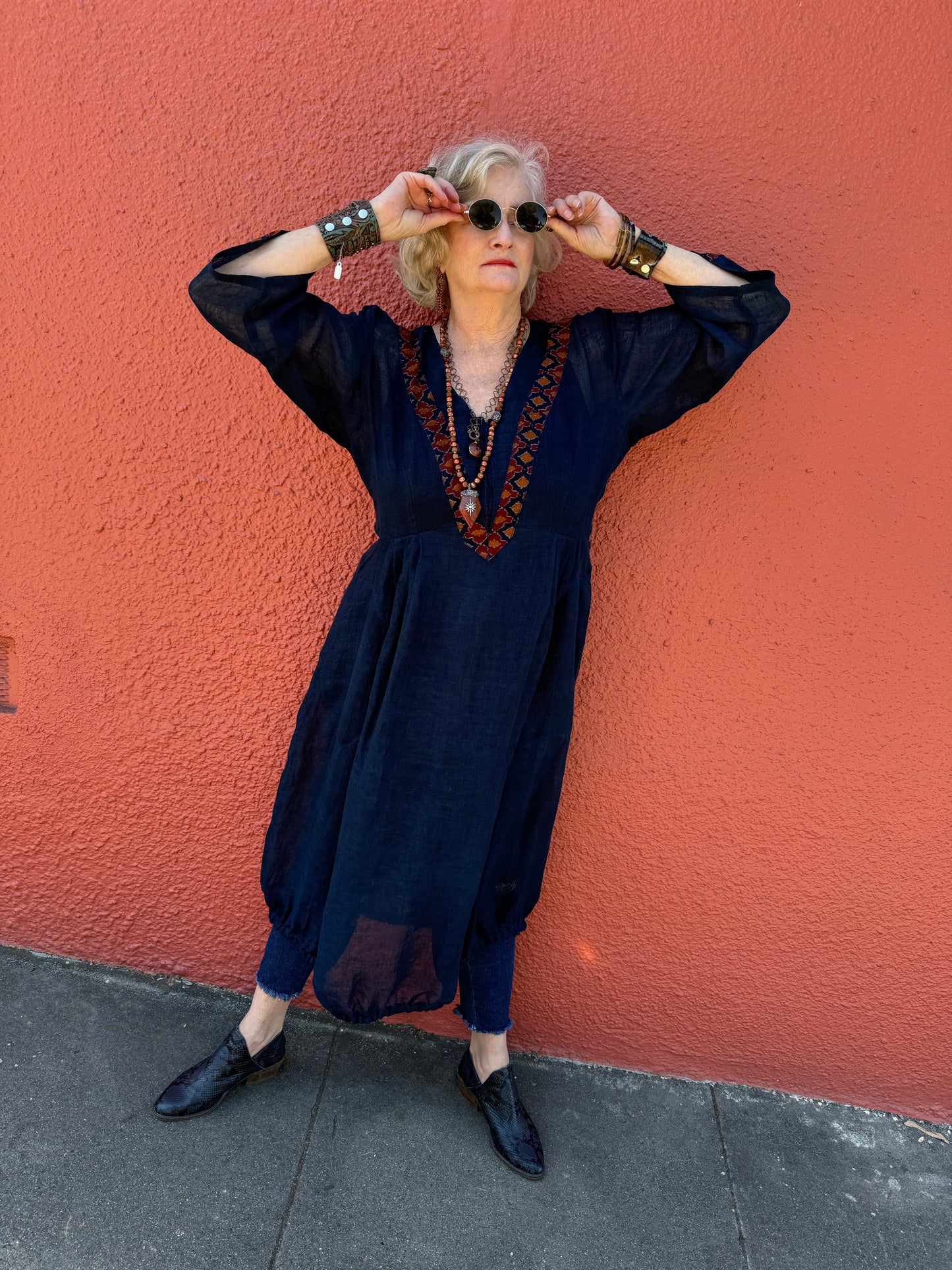 INDIGO IKAT THAT DRESS